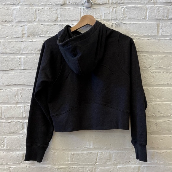 Lululemon || Loungeful Cropped Hoodie Sweatshirt Spark Black Gray 4 - Picture 3 of 7